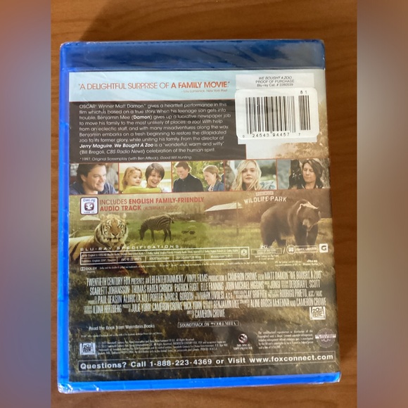 We Brought A Zoo New Blu-Ray Movie Family Film Matt Damon - Picture 2 of 3